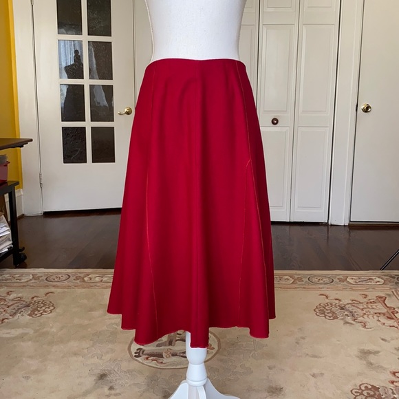 Harve Benard fit and flare red wool skirt Size 12 - Picture 2 of 13